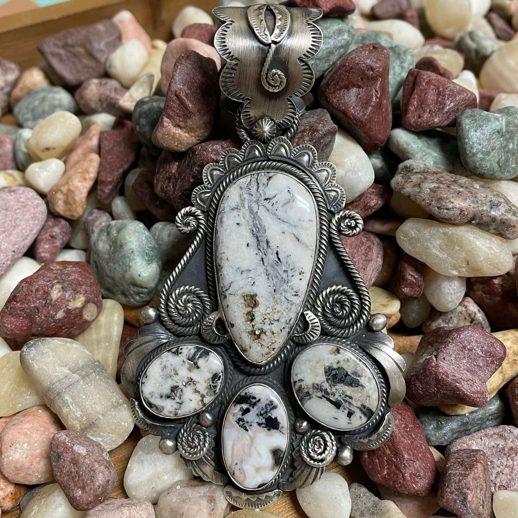 Authentic White Buffalo Sterling Silver Pendant for Necklace - Country Lace Boutique