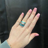 Blue Raised Turquoise 4 Inlay Sterling Silver Stacker Ring - Country Lace Boutique