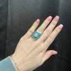 Blue Raised Turquoise 4 Inlay Sterling Silver Stacker Ring - Country Lace Boutique