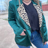 Emerald Green and Leopard Blazer