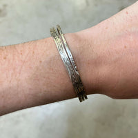 Thin Smooth Edge Stamped Sterling Silver Bangle Bracelet