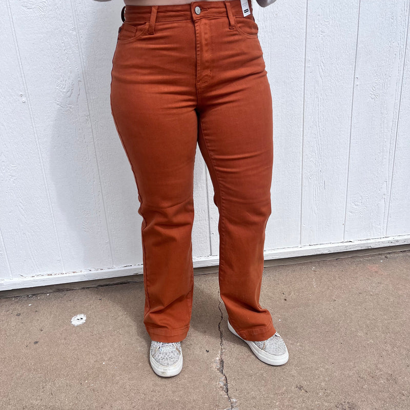 Judy Blue Wide Leg Burnt Orange Jeans size 15