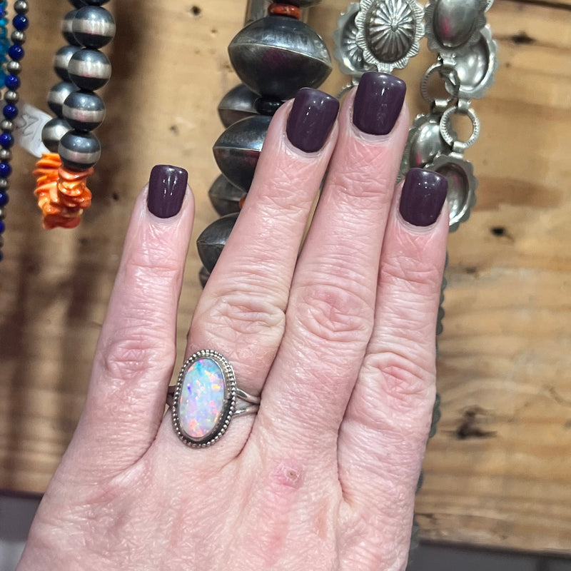 Opal Kidney Shaped Genuine Ring size 9