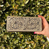 Gold Tooled Trifold Leather Wallet