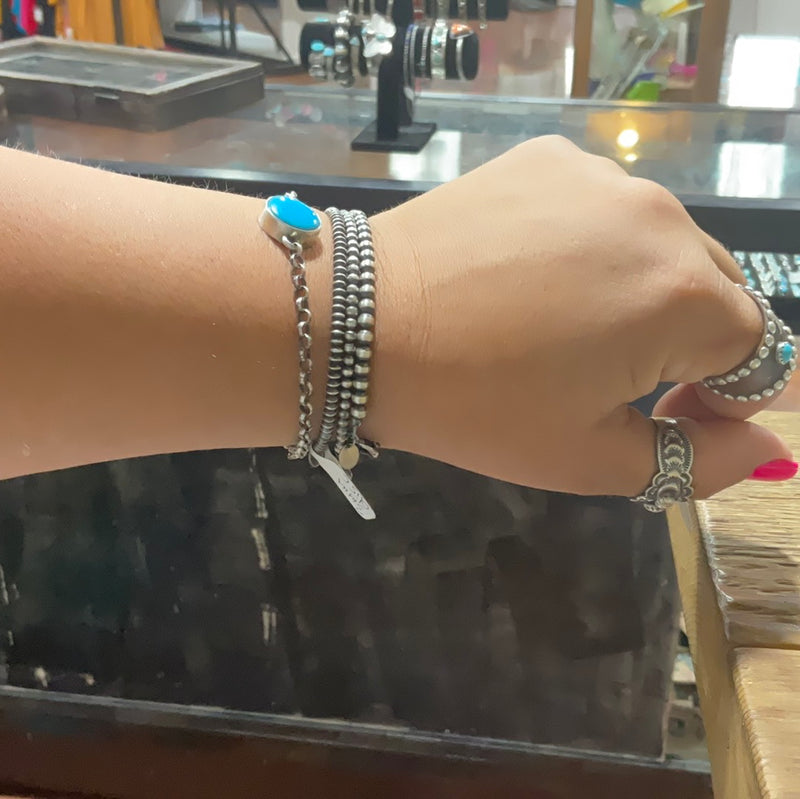 3mm Navajo Pearl Genuine Toggle Bracelet