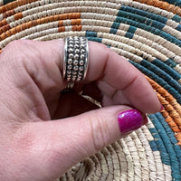 Lotta Ball Cigar Band Sterling Silver Ring