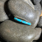 Blue Raised Turquoise 4 Inlay Genuine Sterling Silver Stacker Ring