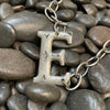 Silver Stamped Large Initial Necklaces - Country Lace Boutique