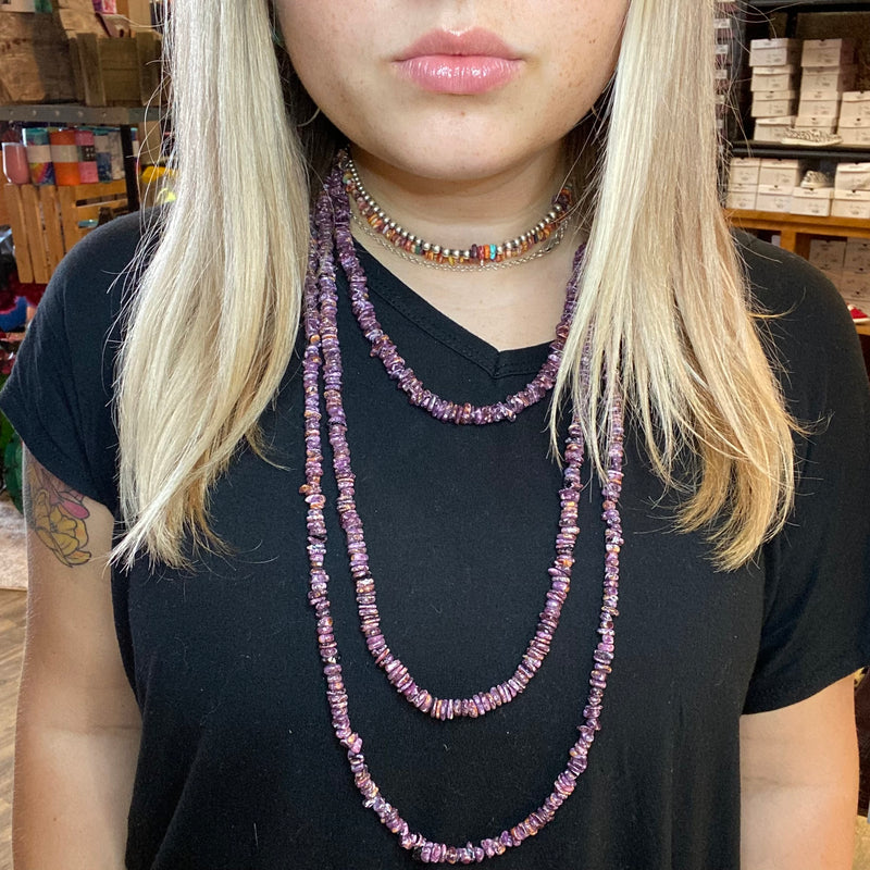 36 inch Spiny Purple Chip Genuine Necklace - Country Lace Boutique