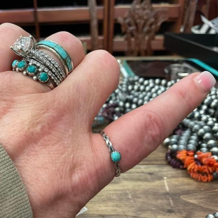 Twisted Turquoise Native Made Genuine Ring - Country Lace Boutique