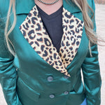 Emerald Green and Leopard Blazer