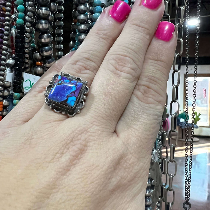 Fancy Mohave Square Sterling Silver Ring