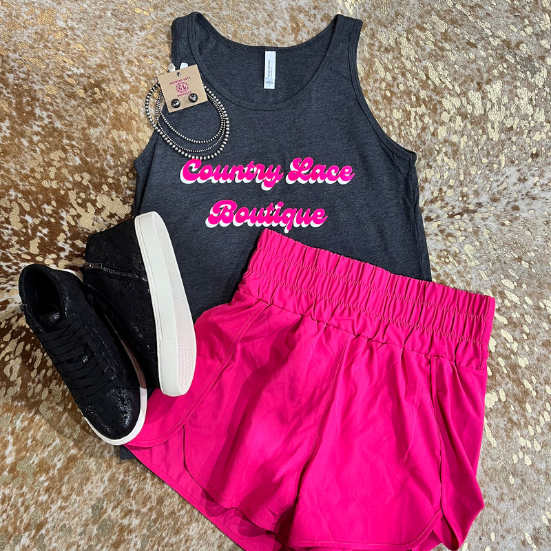 Charcoal Country Lace Tank Top