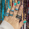 10 Stone Turquoise Inlay Stacking Genuine Ring
