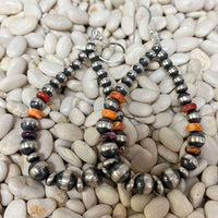 Multistone Spiny Navajo Pearl Tear Drop Sterling Silver Earring - Country Lace Boutique