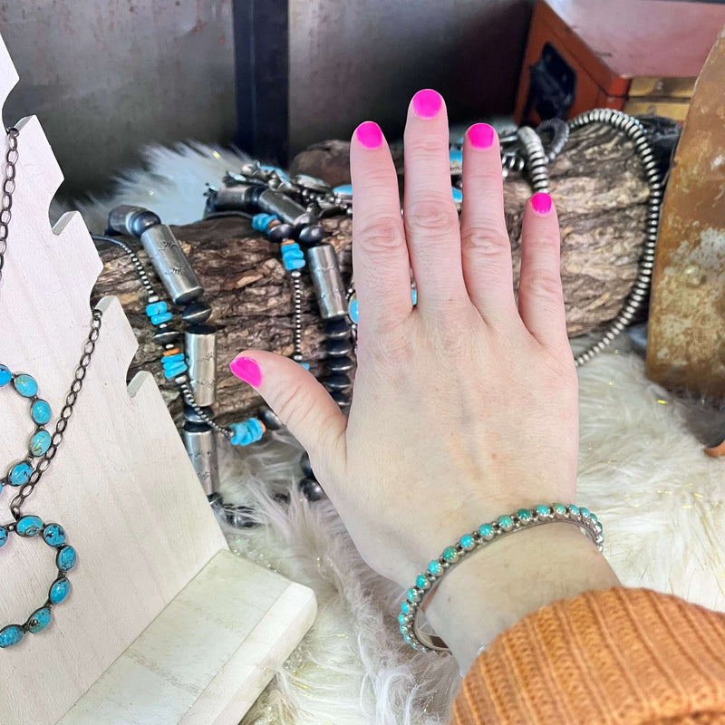 Turquoise Amazing Sterling Silver Bangle Bracelet - Country Lace Boutique