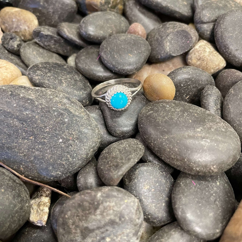 Turquoise Round Sterling Silver Ring - Country Lace Boutique